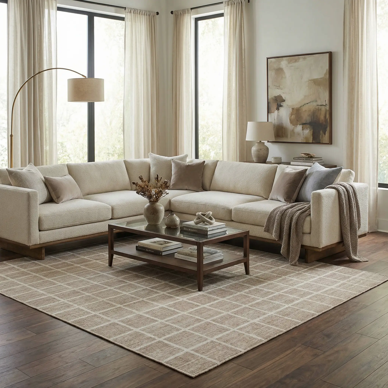 Anicet Checkered Washable Wool Area Rug by Boutique Rugs
