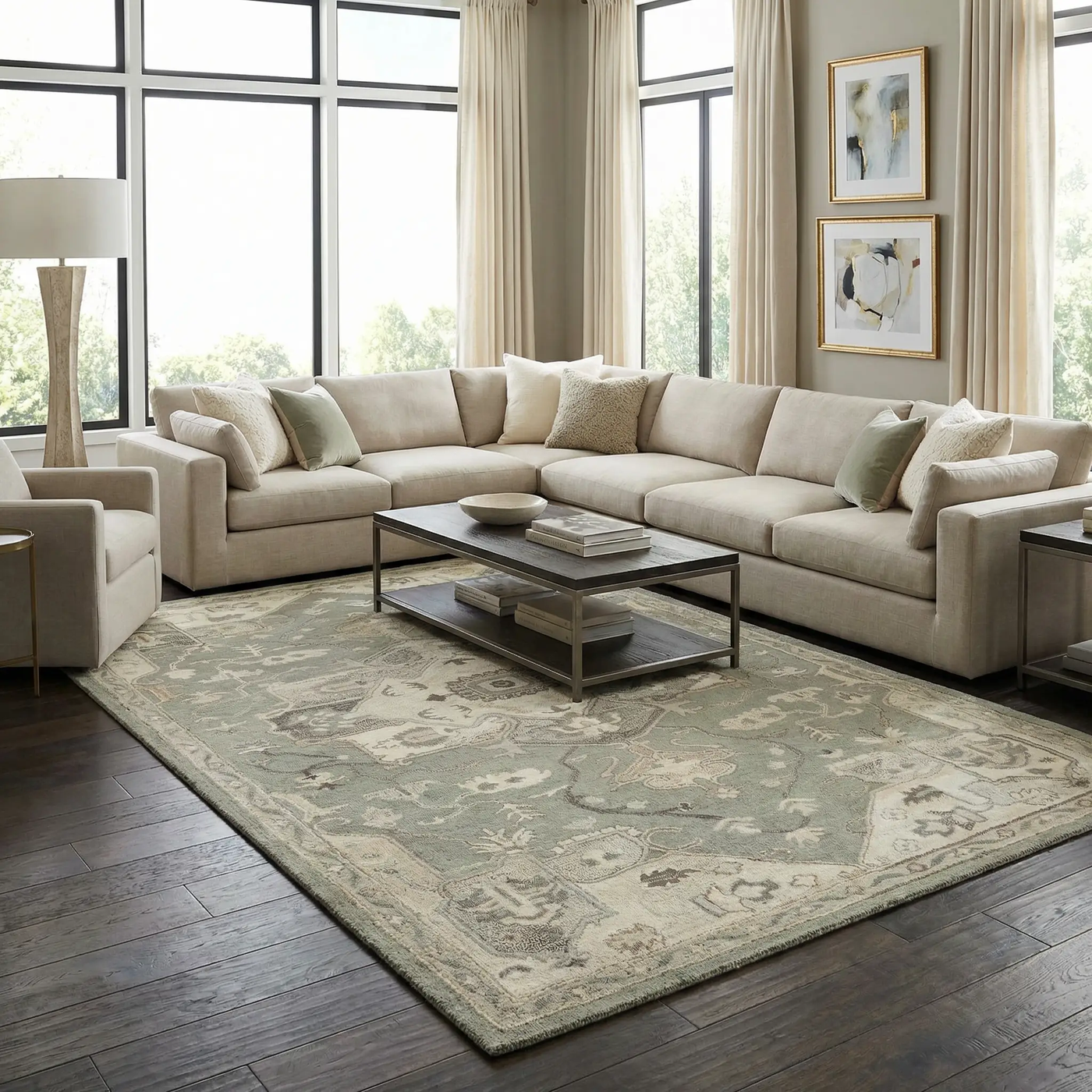 Broomfield 1196 Hand Tufted Taupe Wool Rug by Boutique Rugs