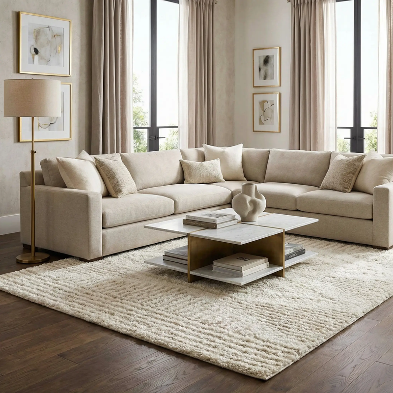 Hauteloom Trunding Plush Rug - Light Beige by Boutique Rugs
