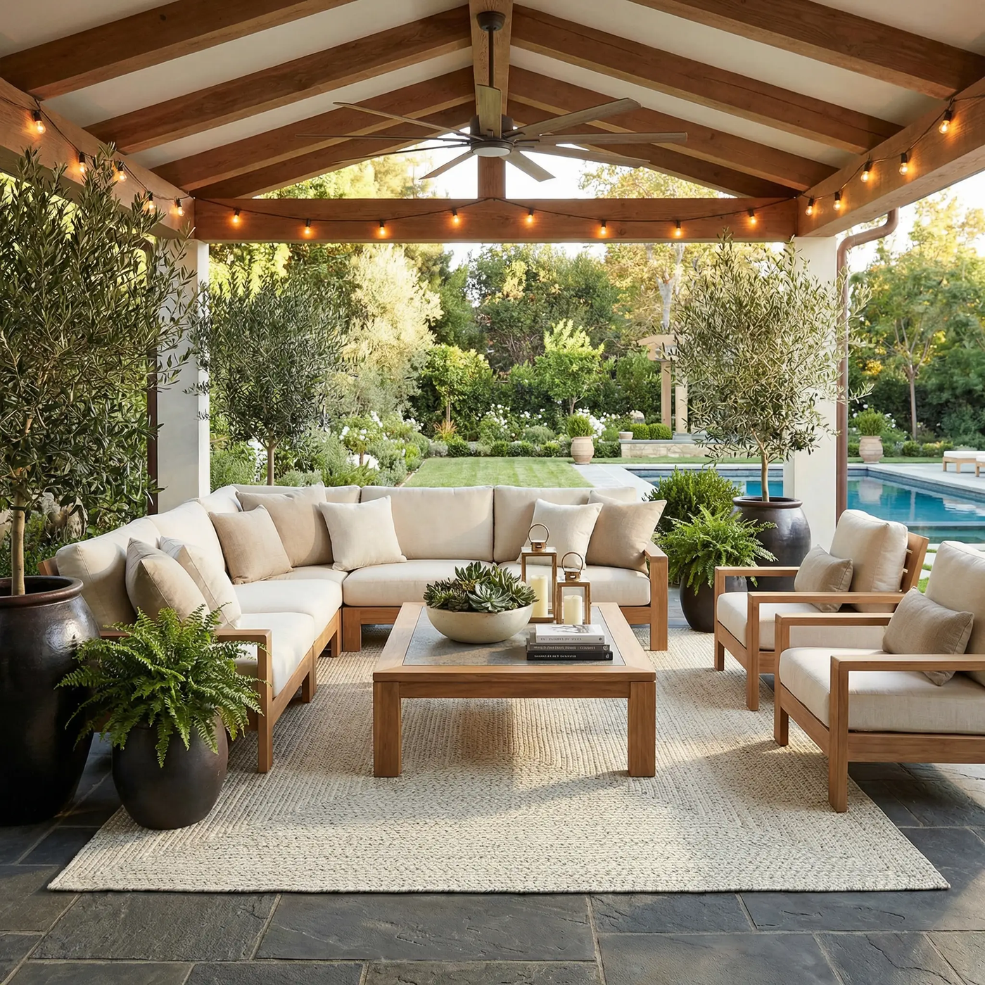 Beige Braided Faux Jute Outdoor Rug by Boutique Rugs