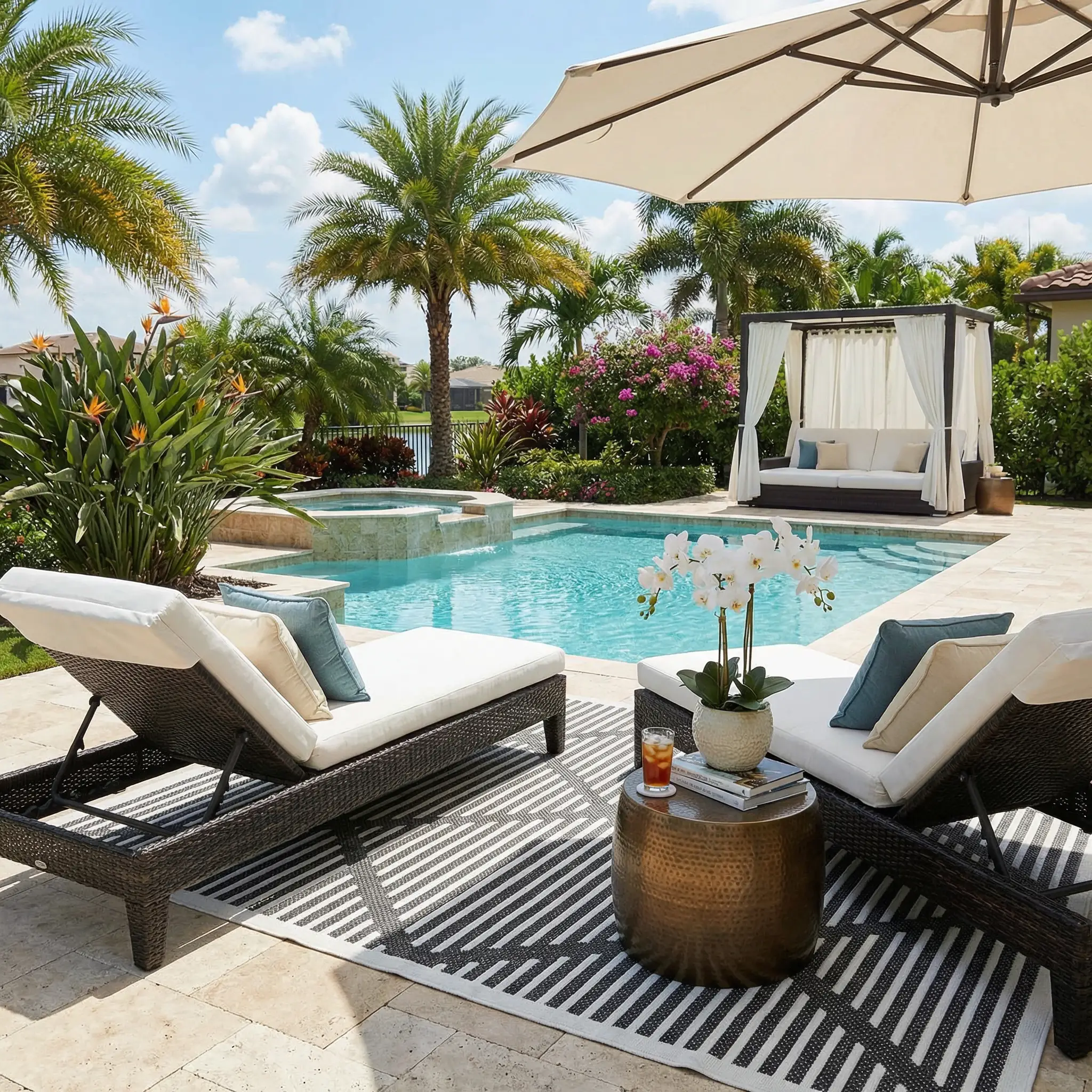 Anah 3D Black Outdoor Rug by Boutique Rugs
