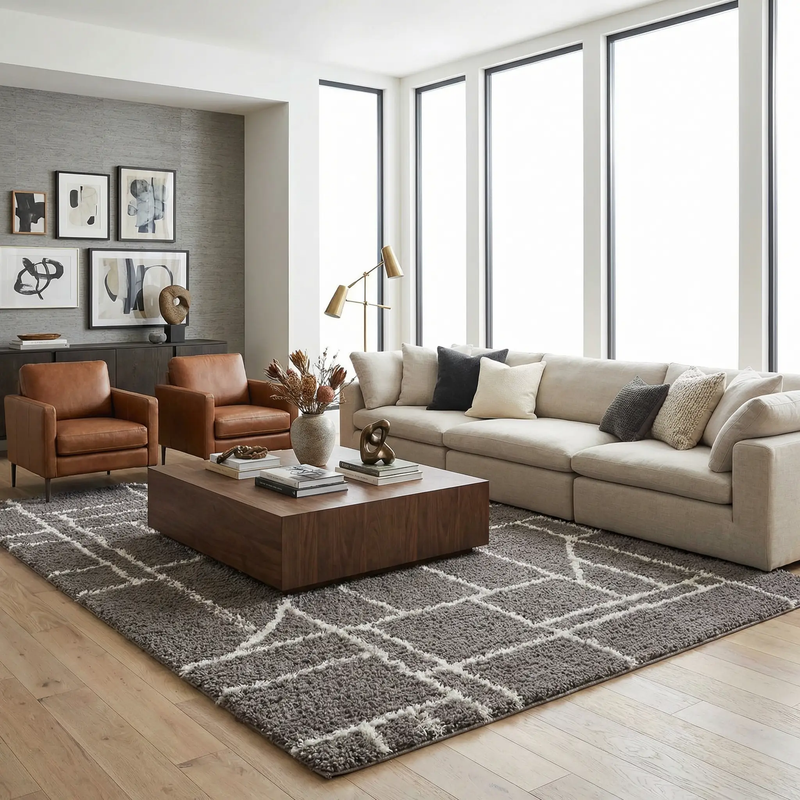 Andia Charcoal Area Rug - Clearance by Boutique Rugs