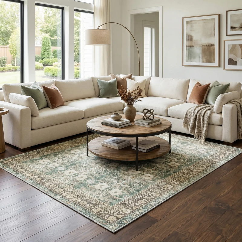 Acoose Vintage Flat Pile Washable Rug by Boutique Rugs