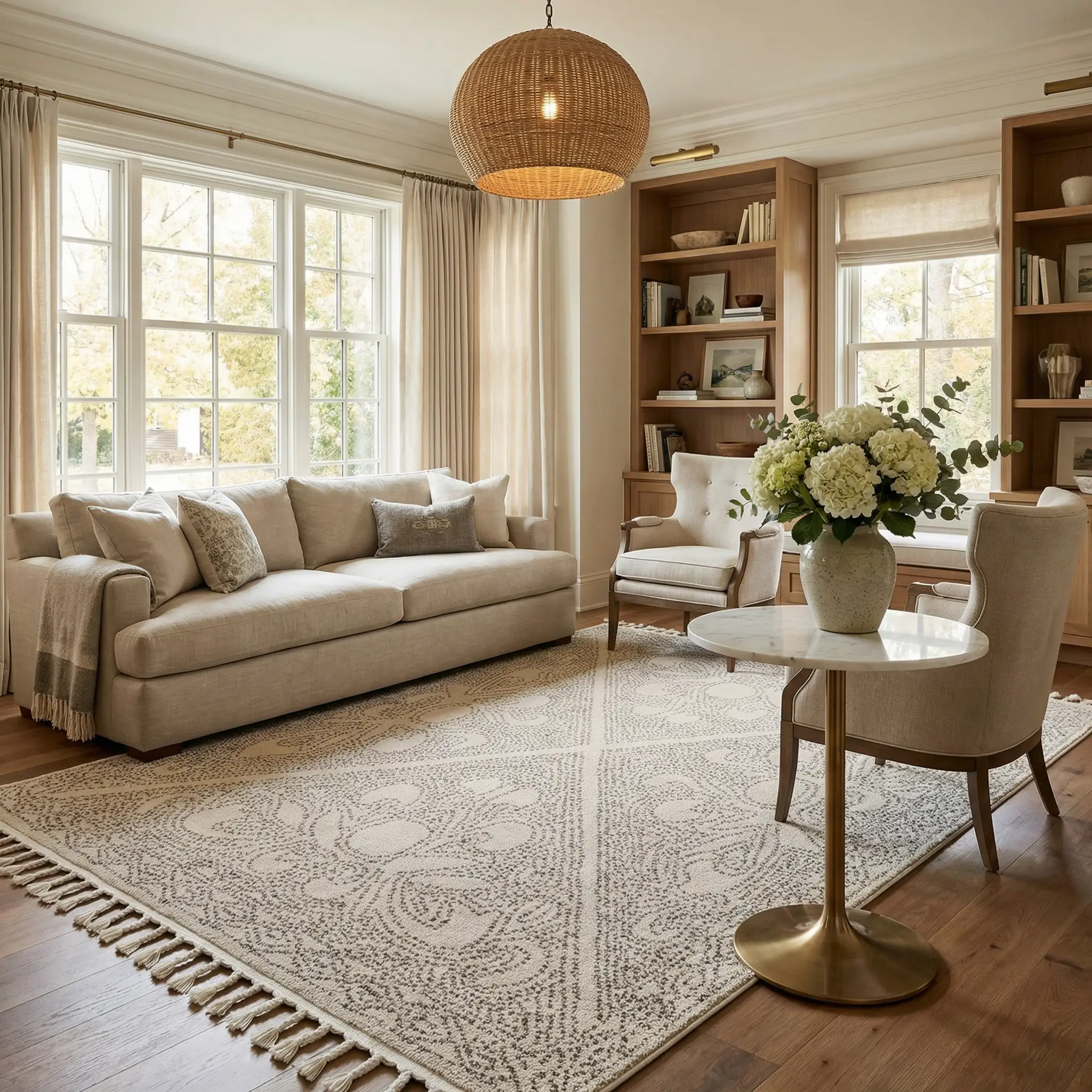 Birdwood Cream & Brown Area Rug by Boutique Rugs