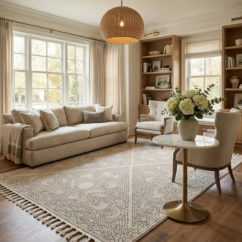 Birdwood Cream & Brown Area Rug by Boutique Rugs