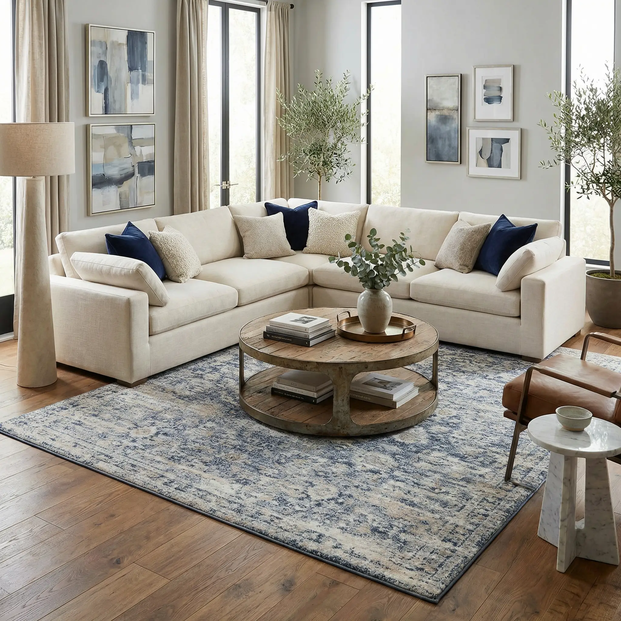 Talihina Denim Damask Area Rug by Boutique Rugs