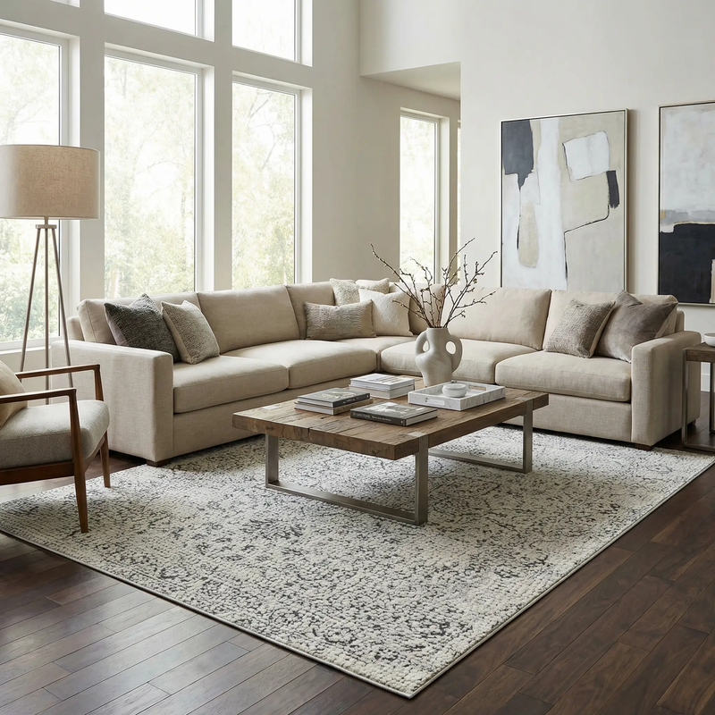 Bosphorus Black Mosaic Rug - Clearance by Boutique Rugs