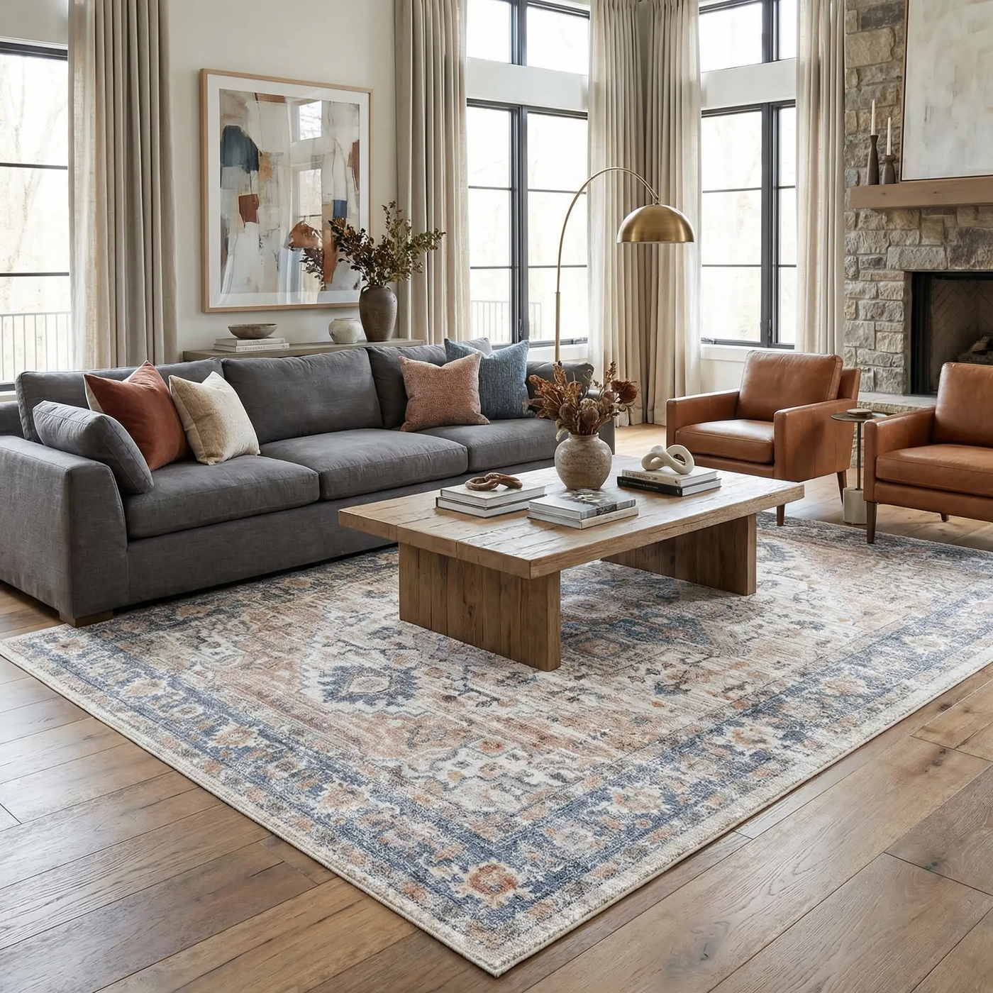 Ezri Cream Washable Area Rug by Boutique Rugs