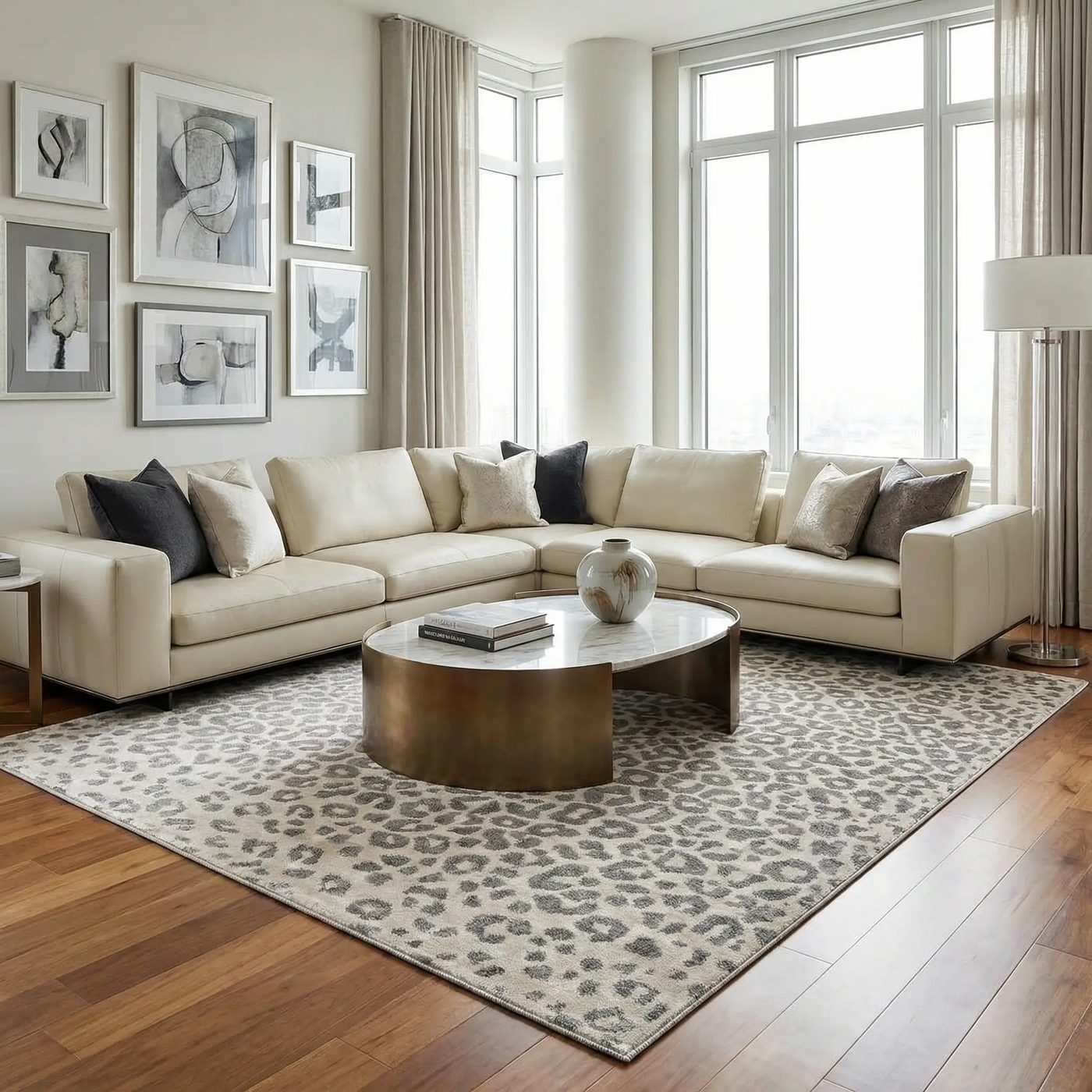 Beige Liversedge Leopard Print Area Rug by Boutique Rugs
