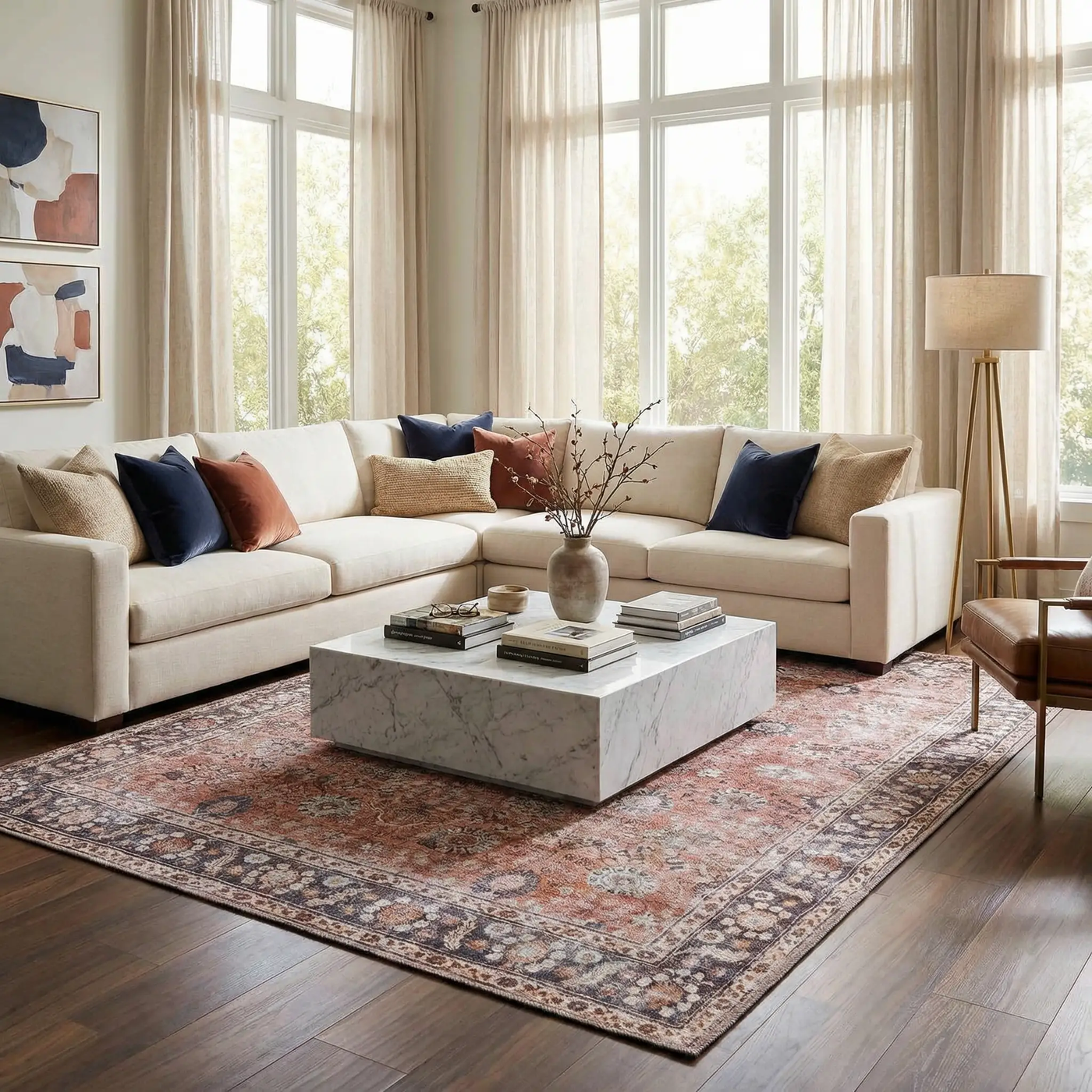 Ganyangan Red Washable Rug by Boutique Rugs