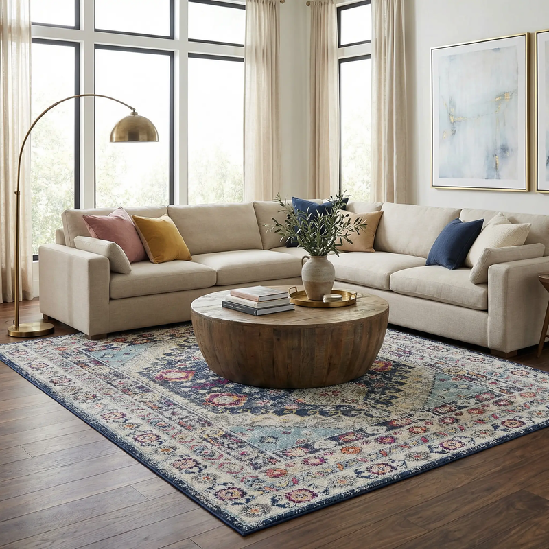 Tigrim 2307 Navy Rug - Clearance by Boutique Rugs