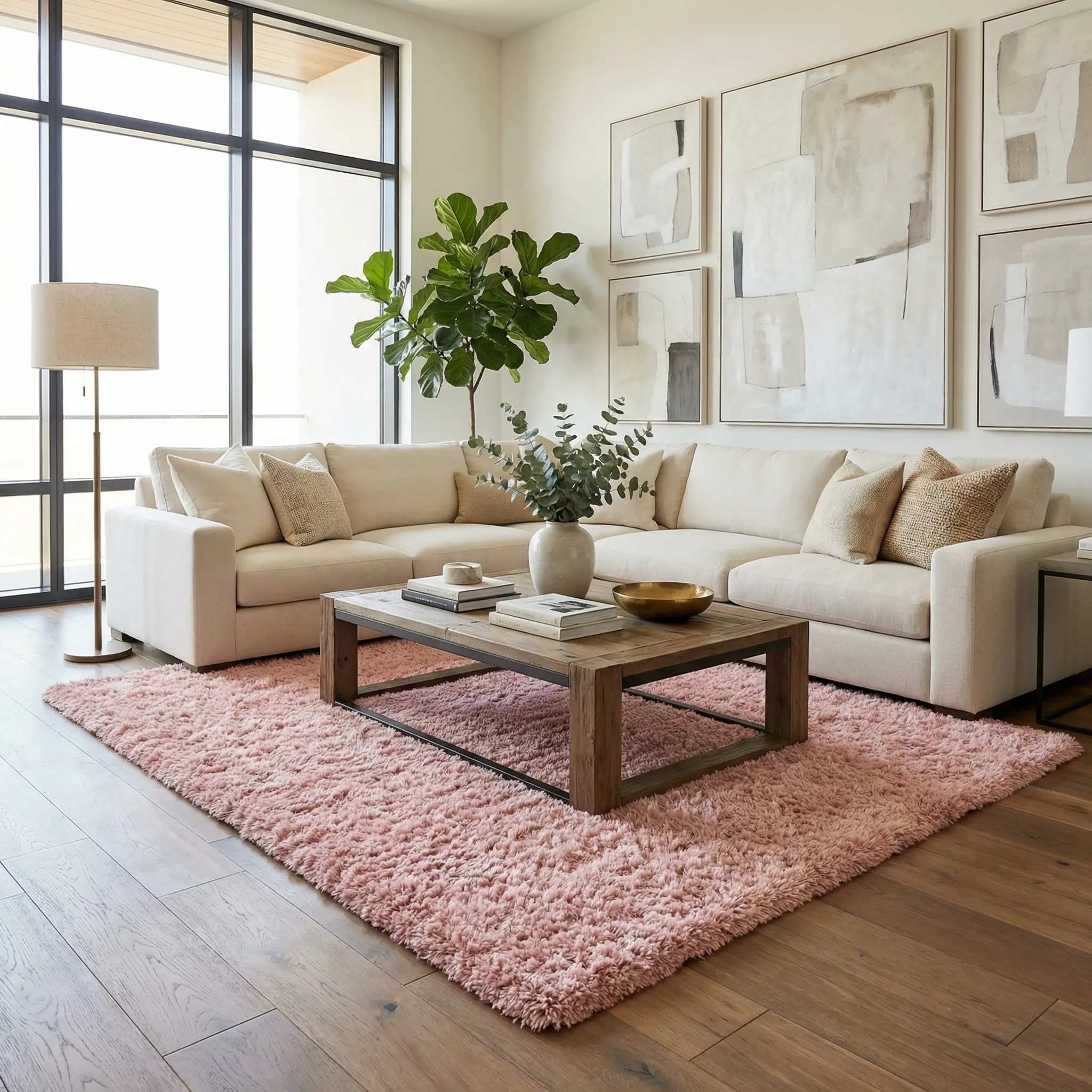Faina Solid Pink Shag Washable Area Rug - Clearance by Boutique Rugs