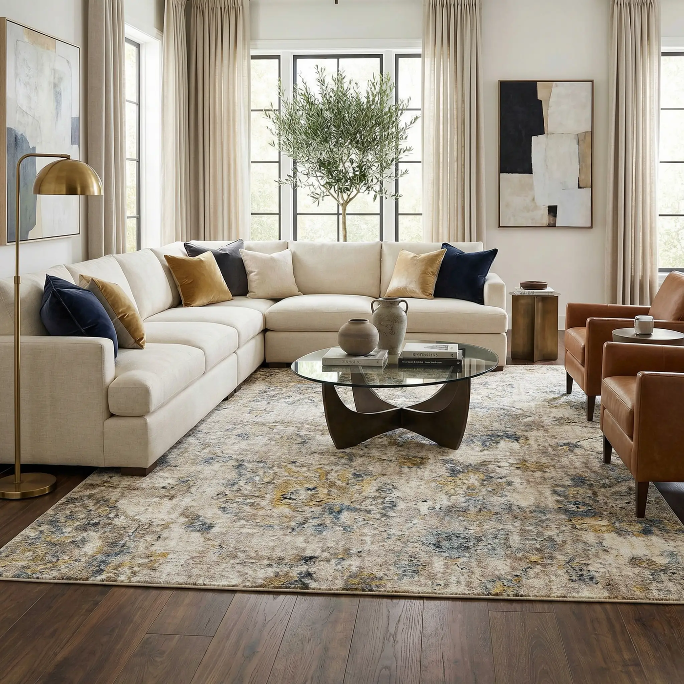 Morinville Teal Floral Rug by Boutique Rugs