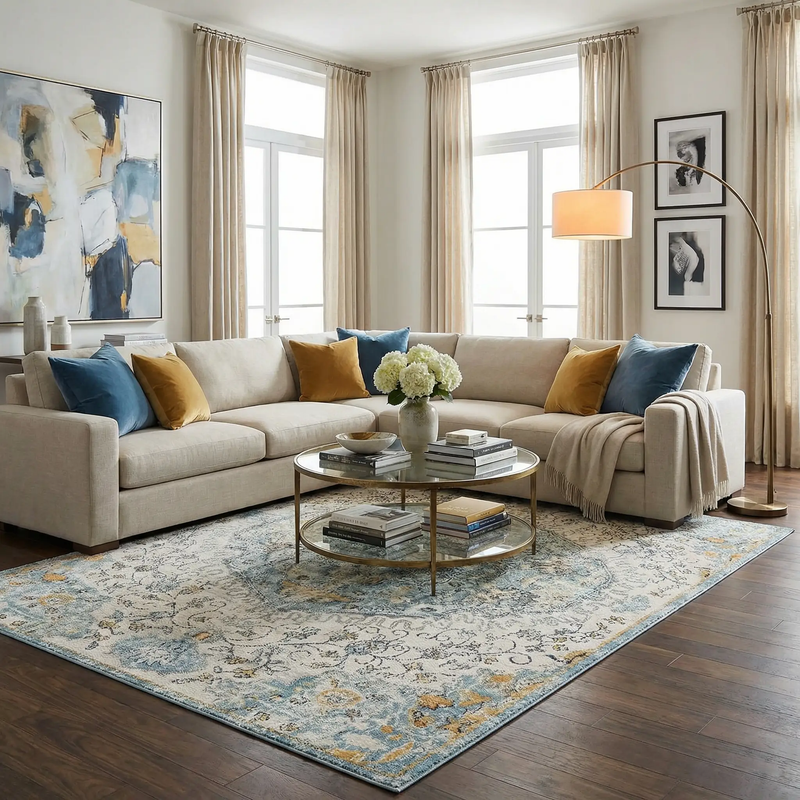 Tigrit Blue 2301 Area Rug - Clearance by Boutique Rugs