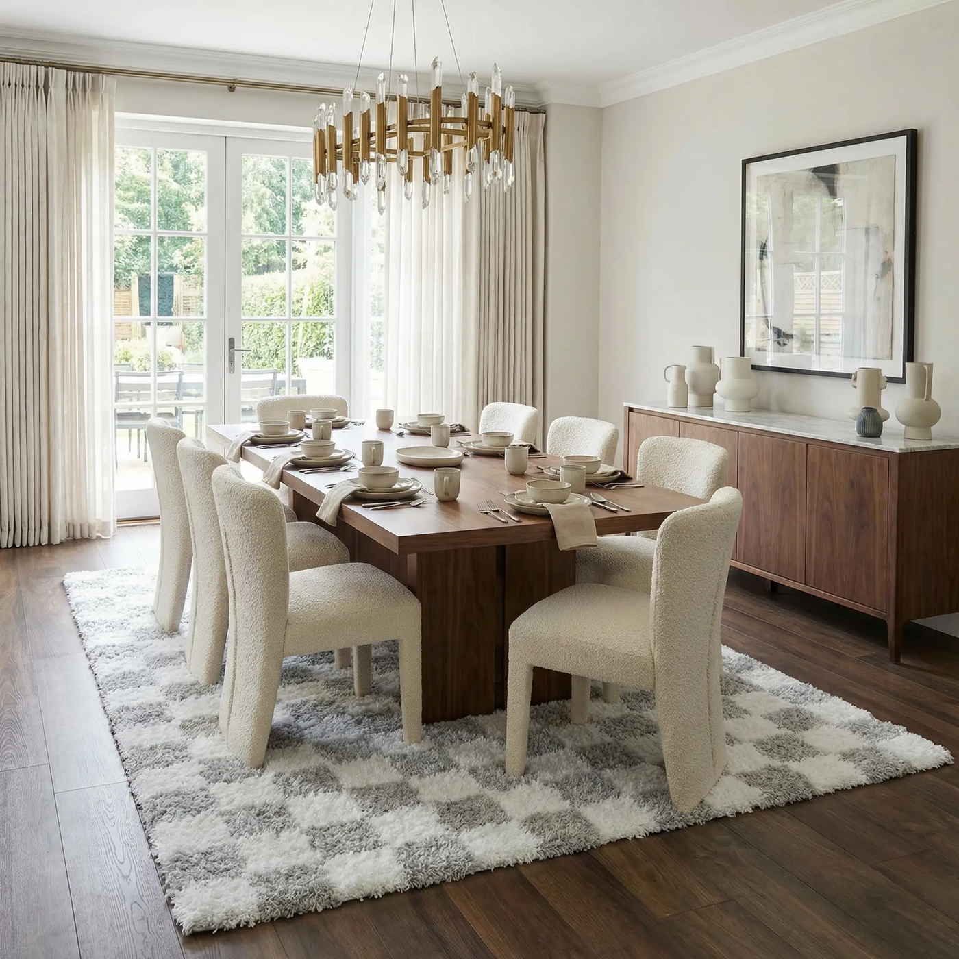 Atira Gray Checkered Area Rug by Boutique Rugs