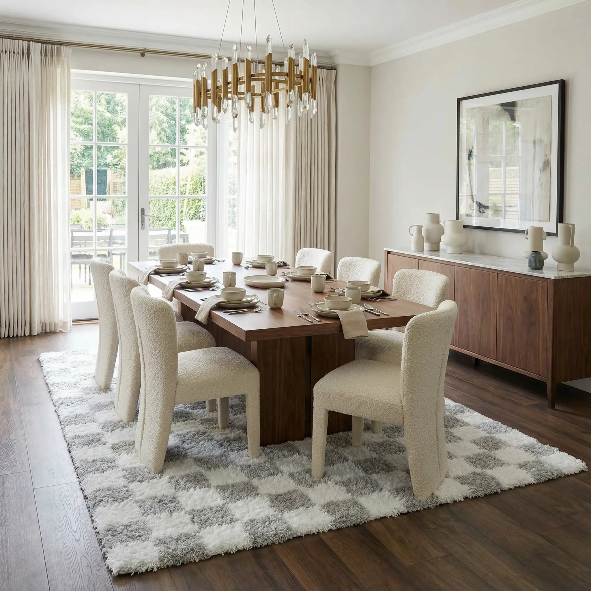 Atira Gray Checkered Area Rug by Boutique Rugs