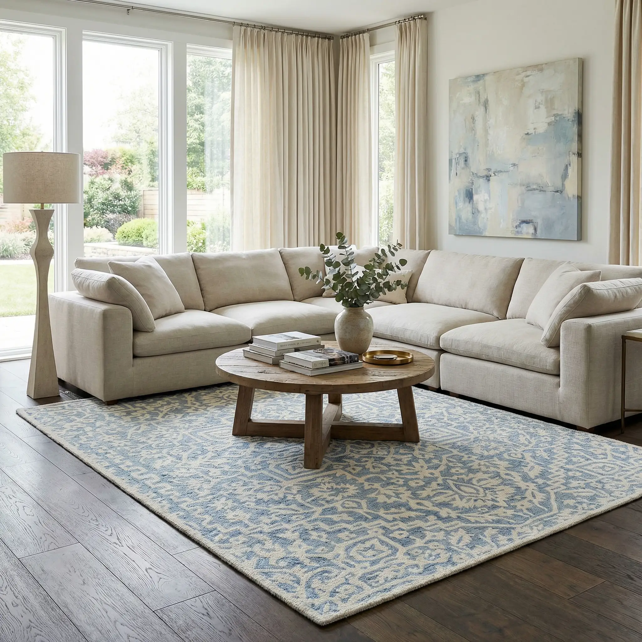 Gagebrook Blue Wool Area Rug by Boutique Rugs