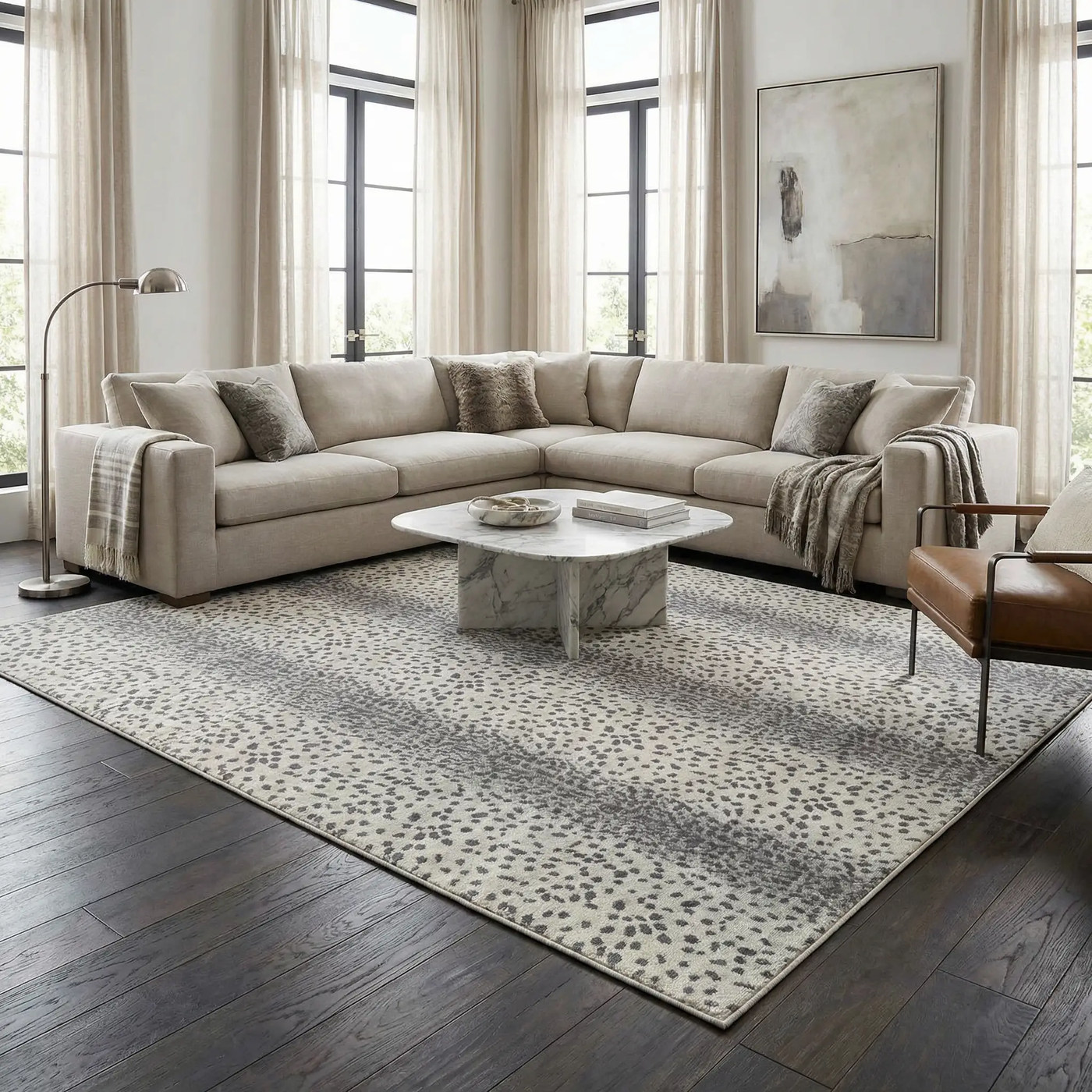 Pointblank Gray Antelope Print Rug by Boutique Rugs