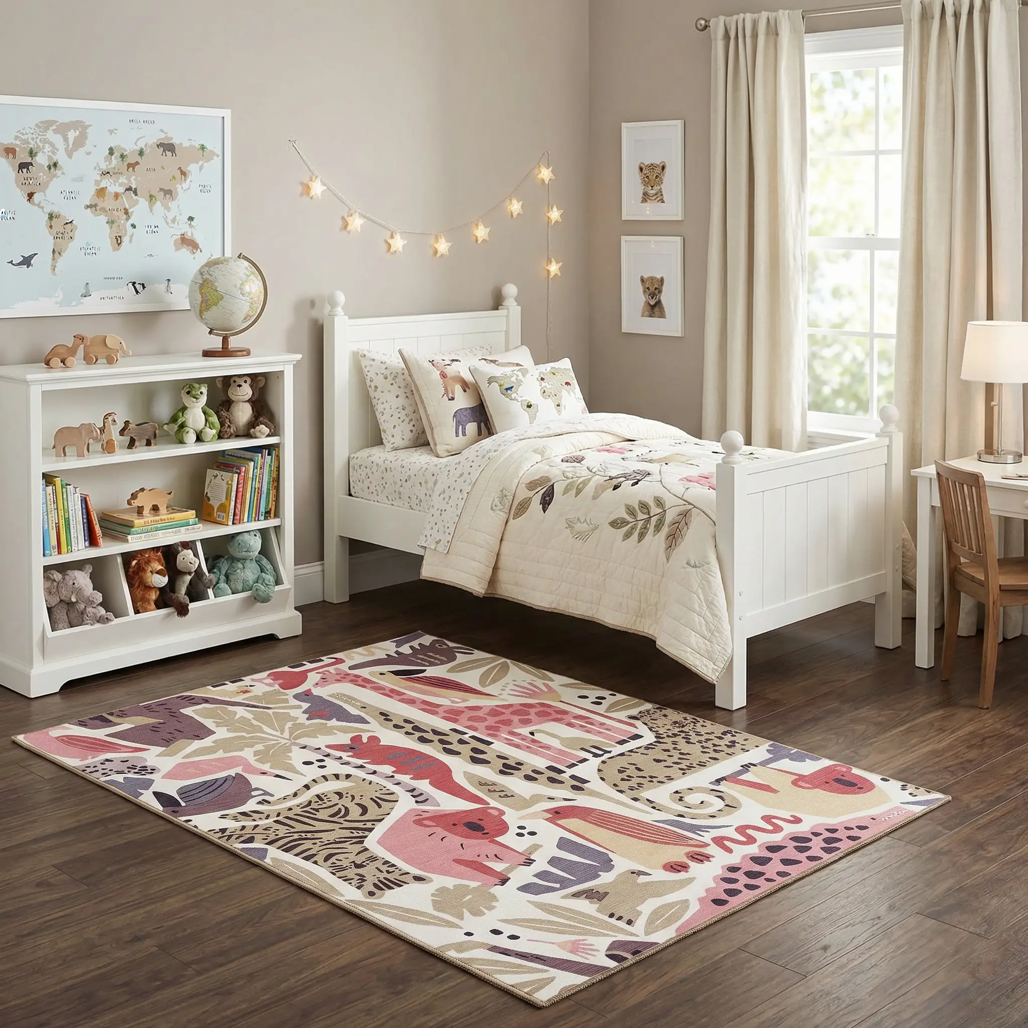 Natal Animal Print Washable Kids Rug - Clearance by Boutique Rugs