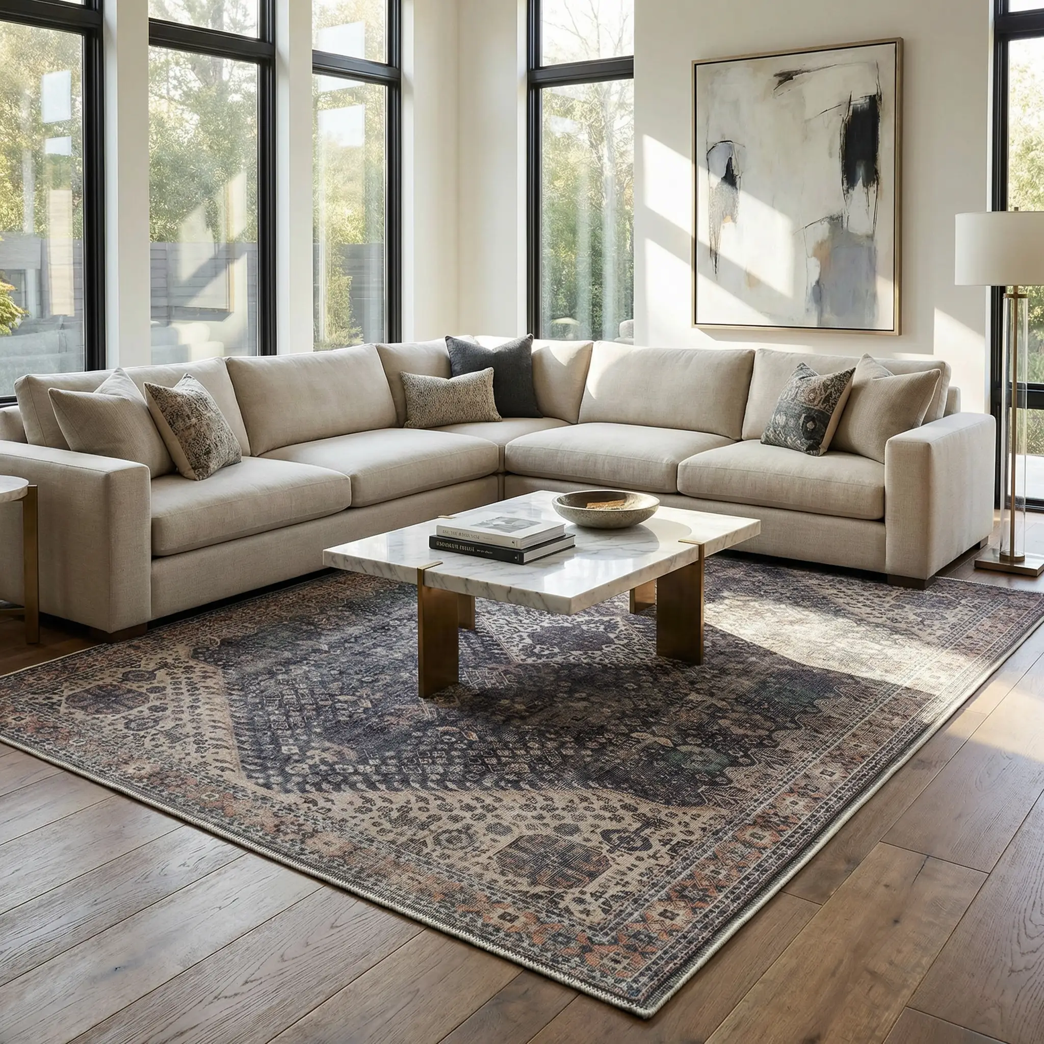 Kittrell Vintage Flat Pile Washable Rug - Clearance by Boutique Rugs