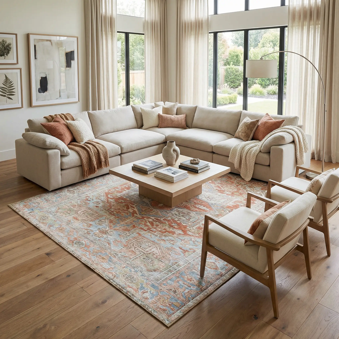 Rust Maayon Washable Rug by Boutique Rugs