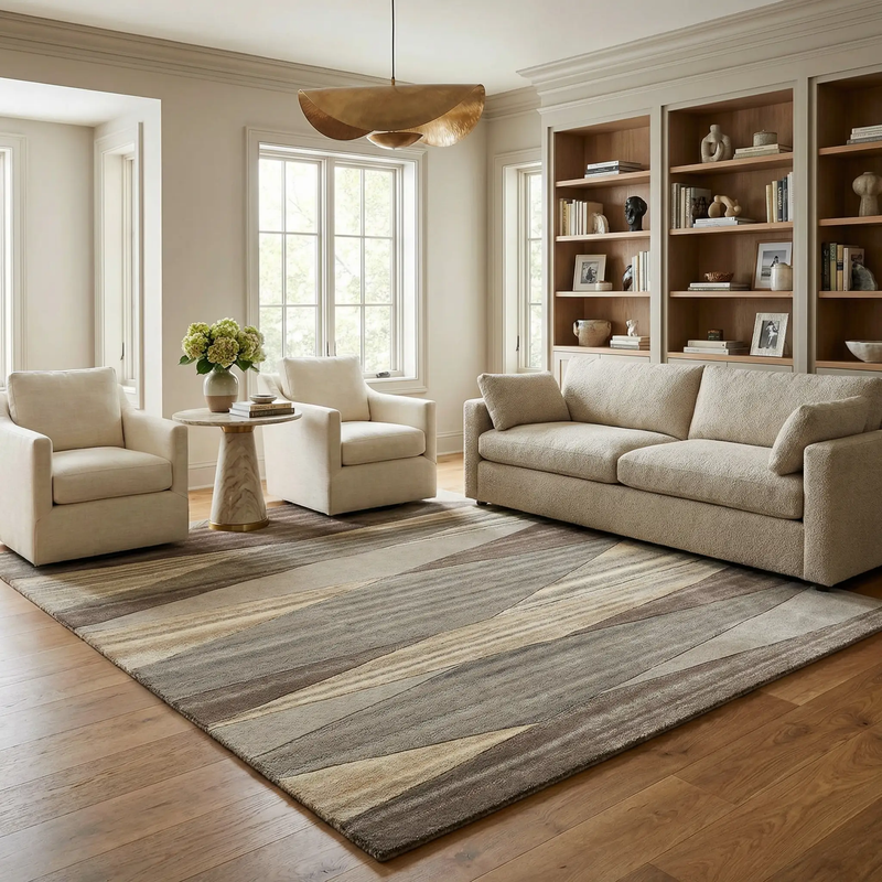 Forum Taupe Modern Wool Rug by Boutique Rugs