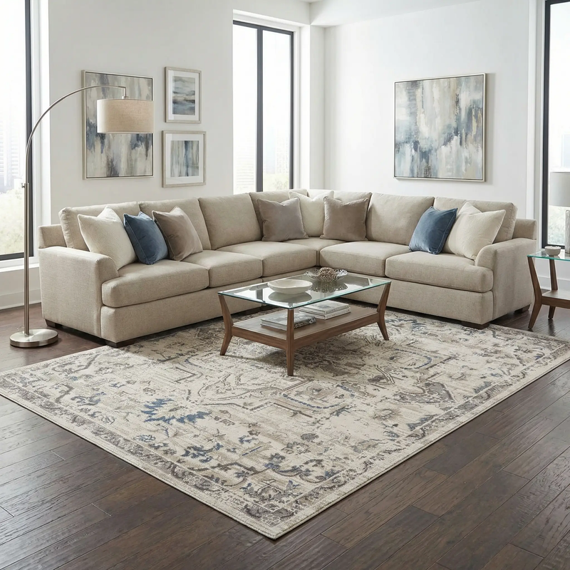 Cabacungan Cream Washable Area Rug - Clearance by Boutique Rugs