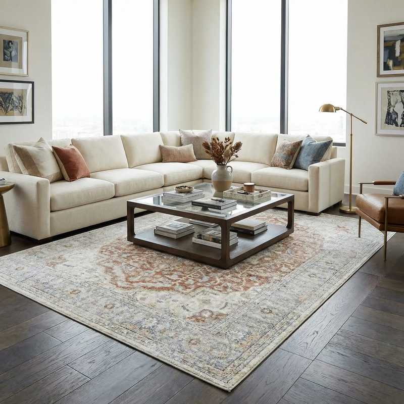 Emke Flat Pile Washable Rug - Clearance by Boutique Rugs