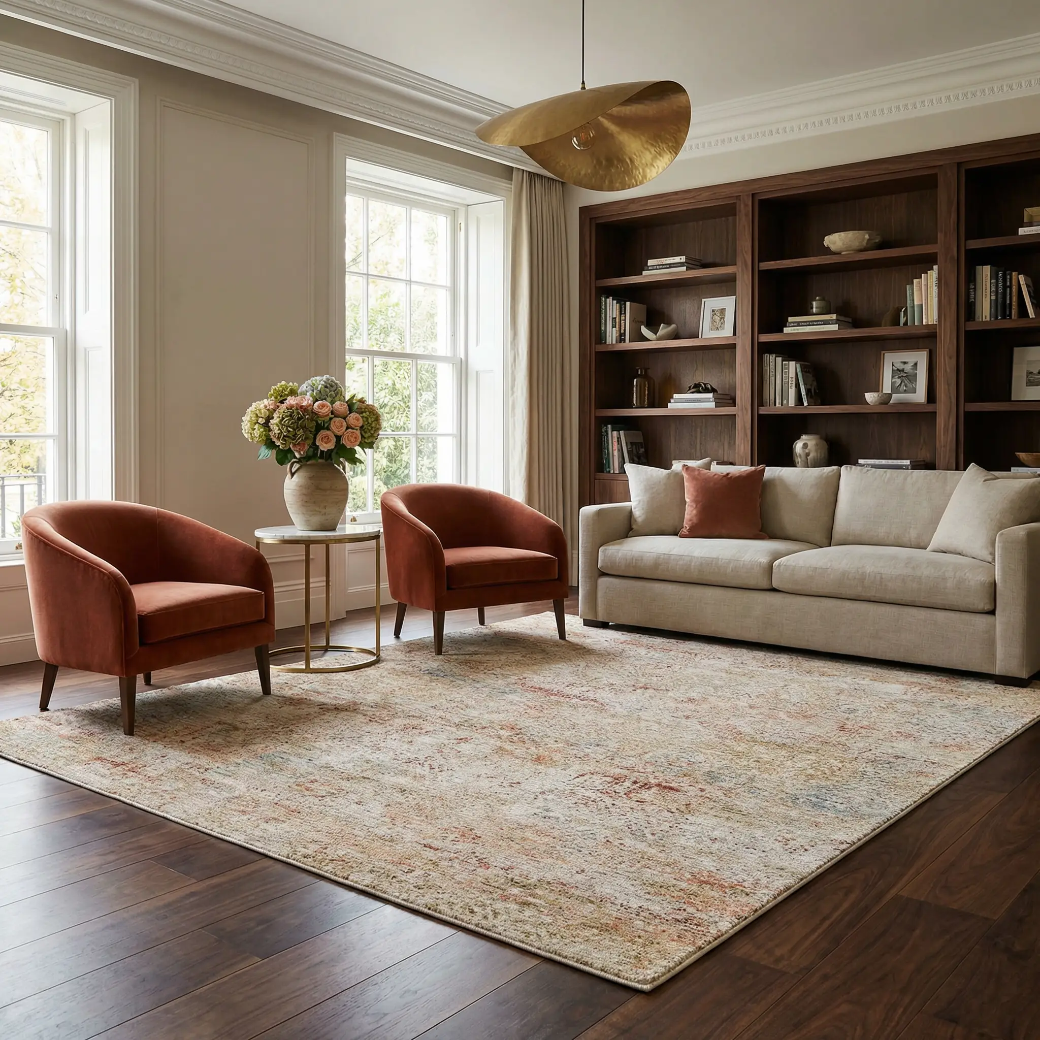 Sava Rust Rich Textured Traditional Rug by Boutique Rugs
