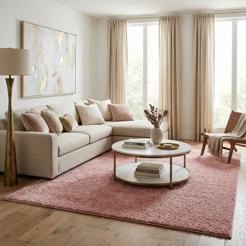 Judy Pink Plush Washable Area Rug - Clearance by Boutique Rugs
