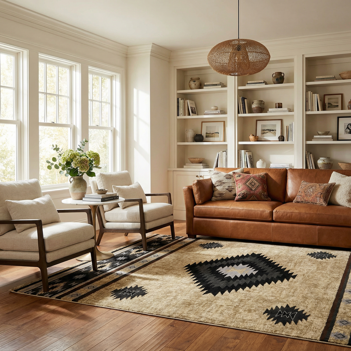 Buckhaven Brown Aztec Carpet by Boutique Rugs