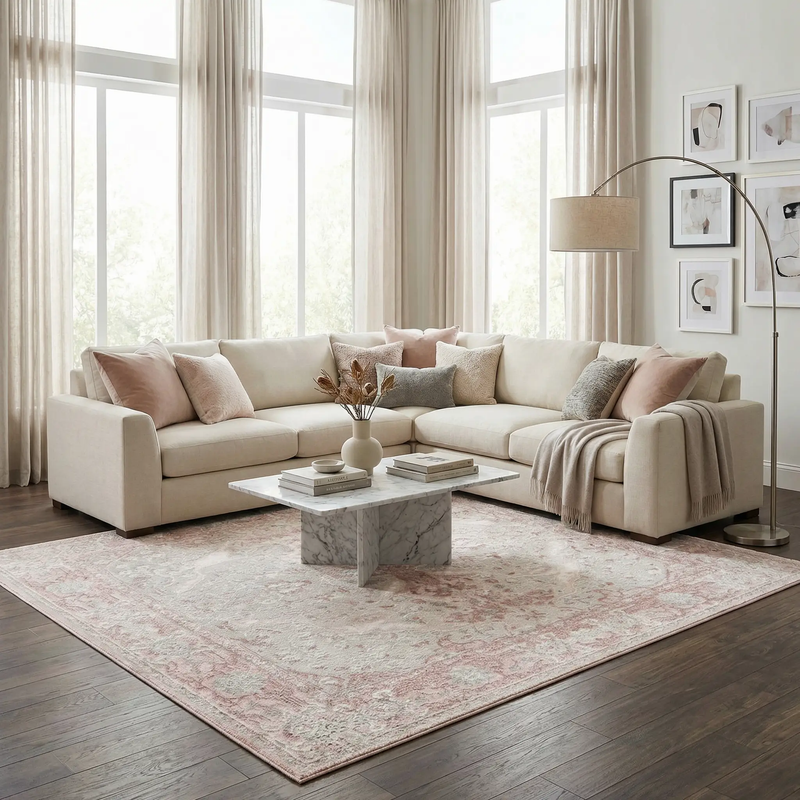 Zora Pink Area Rug by Boutique Rugs