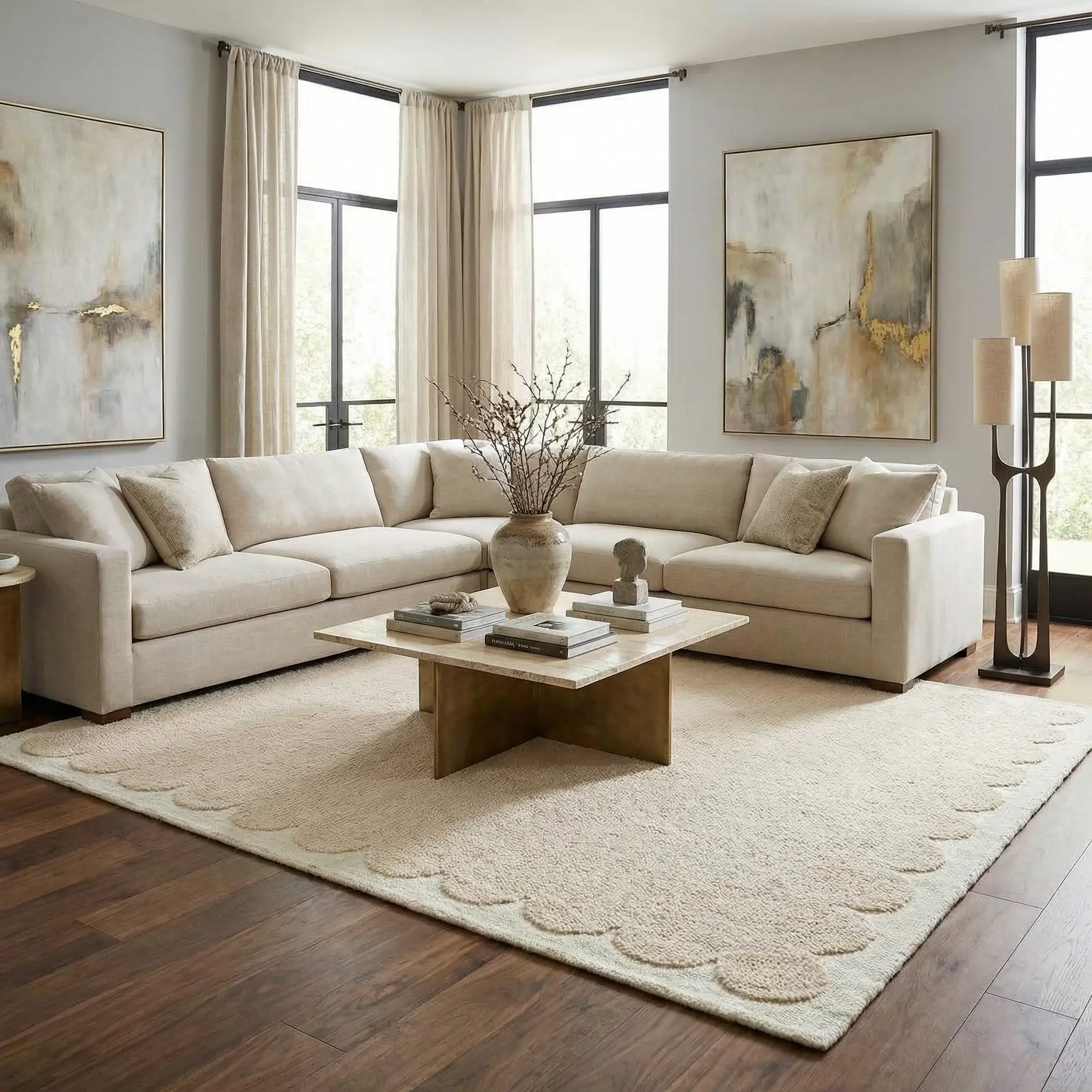 Lytufa Modern Art Deco Handmade Area Rug by Boutique Rugs