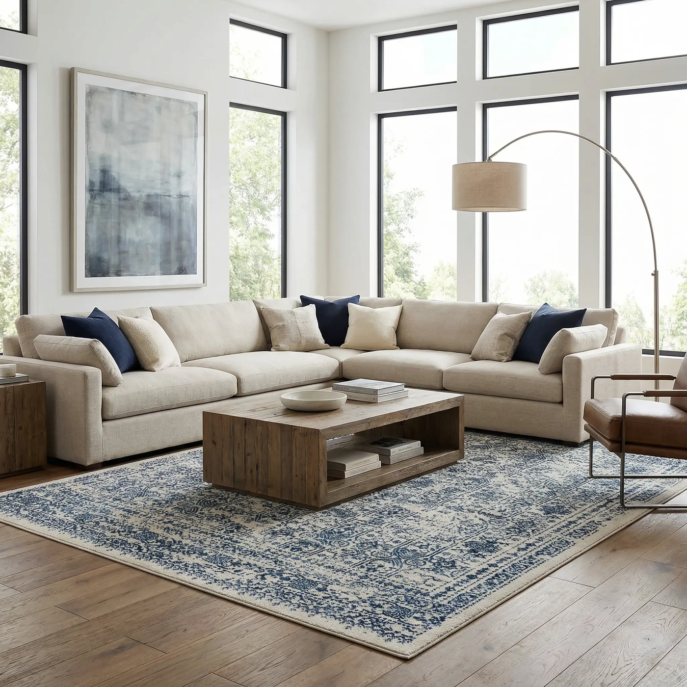 Michie Blue Area Rug - Clearance by Boutique Rugs