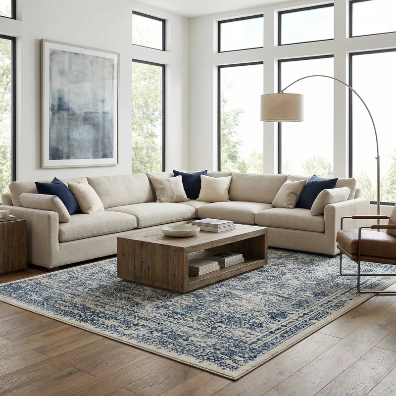 Michie Blue Area Rug - Clearance by Boutique Rugs