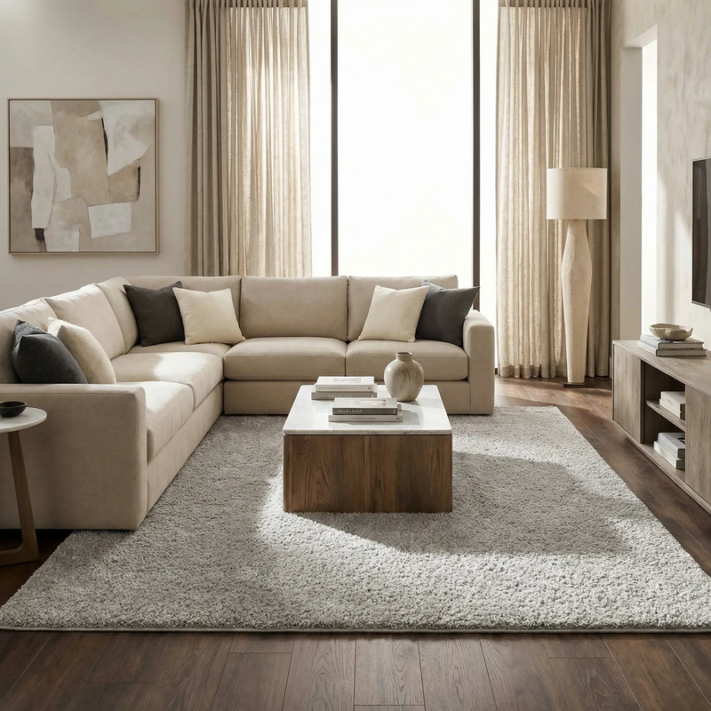Judy Solid Gray Washable Shag Rug - Clearance by Boutique Rugs