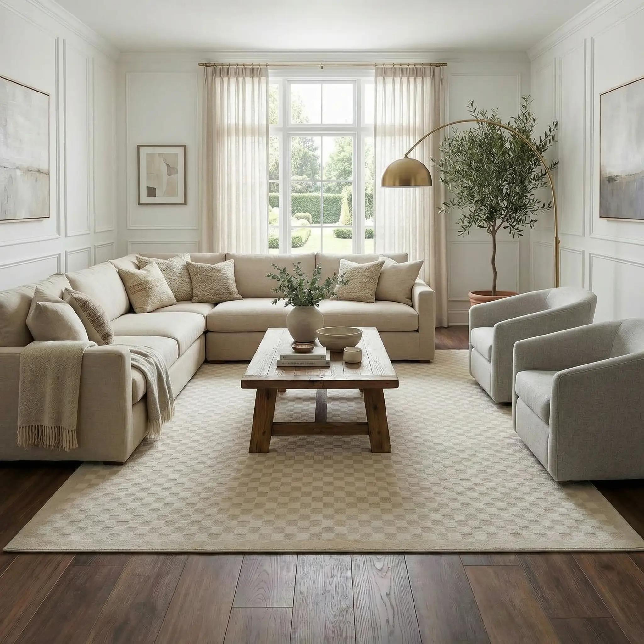 Gaiwan Cream Washable Area Rug by Boutique Rugs