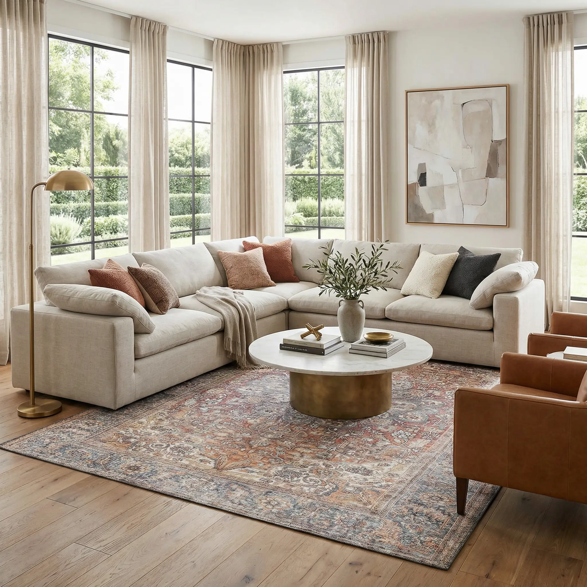 Rust Gardnertown Medallion Washable Area Rug - Clearance by Boutique Rugs