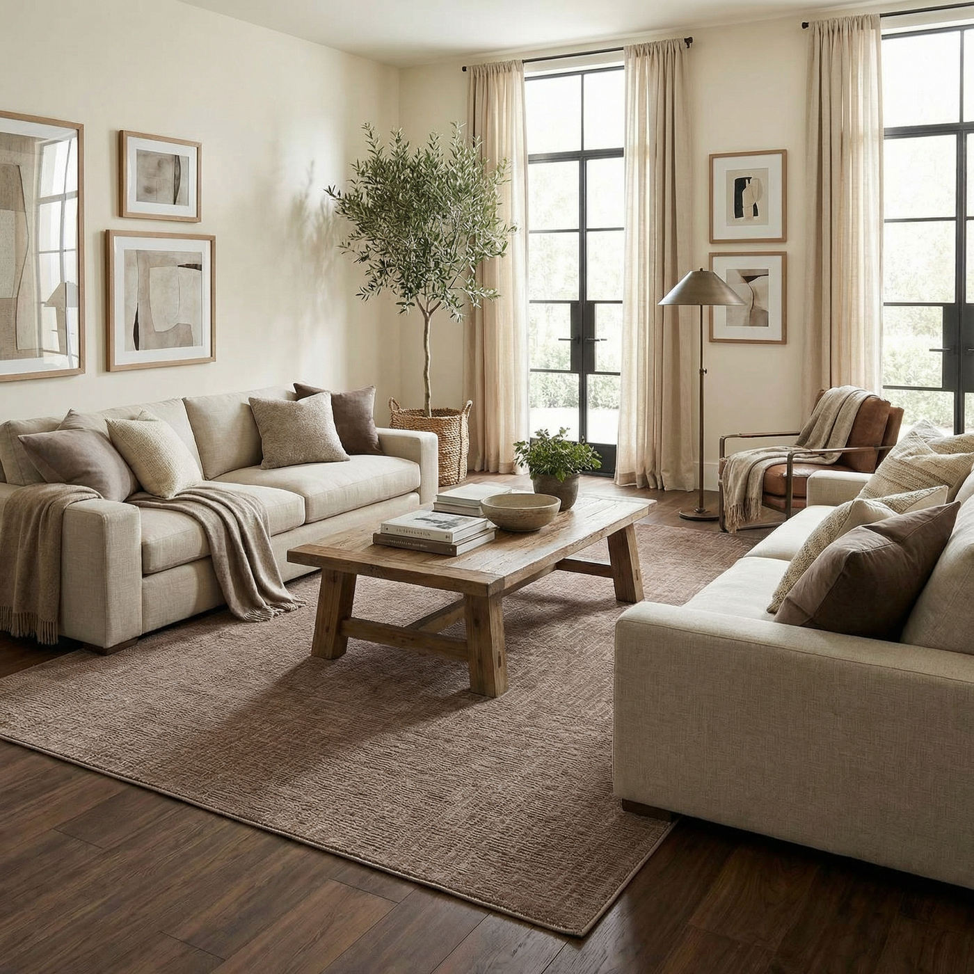Leanna Light Brown Washable Area Rug by Boutique Rugs