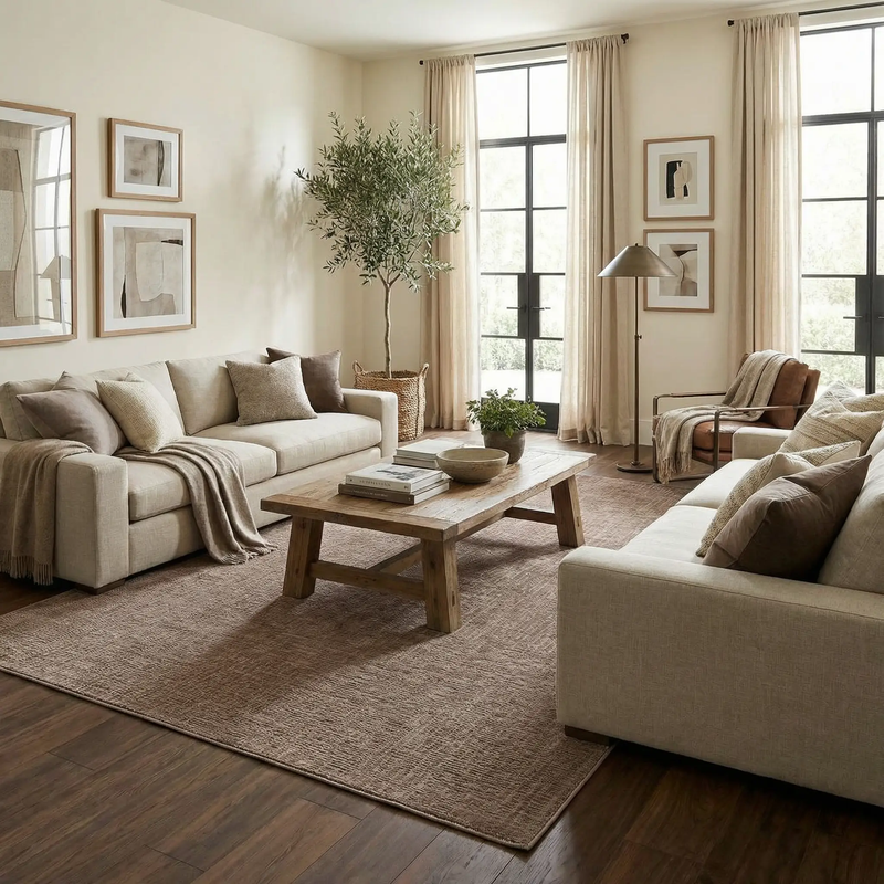 Leanna Light Brown Washable Area Rug by Boutique Rugs