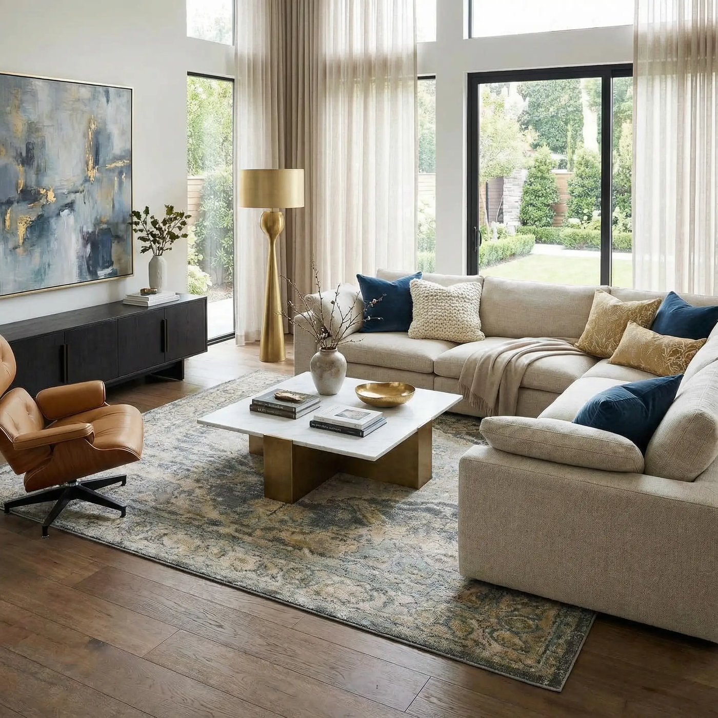 Vaeda Blue Thick Luxe Rug by Boutique Rugs
