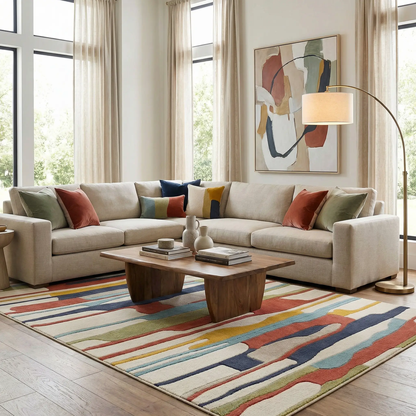Southfields Colorful Modern Area Carpet by Boutique Rugs