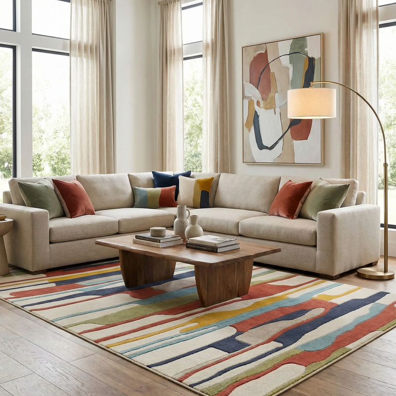 Southfields Colorful Modern Area Carpet by Boutique Rugs