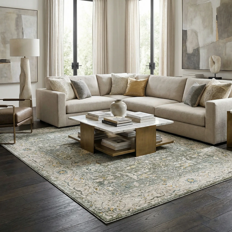 Aviva Teal Textured Rug with Fringes by Boutique Rugs