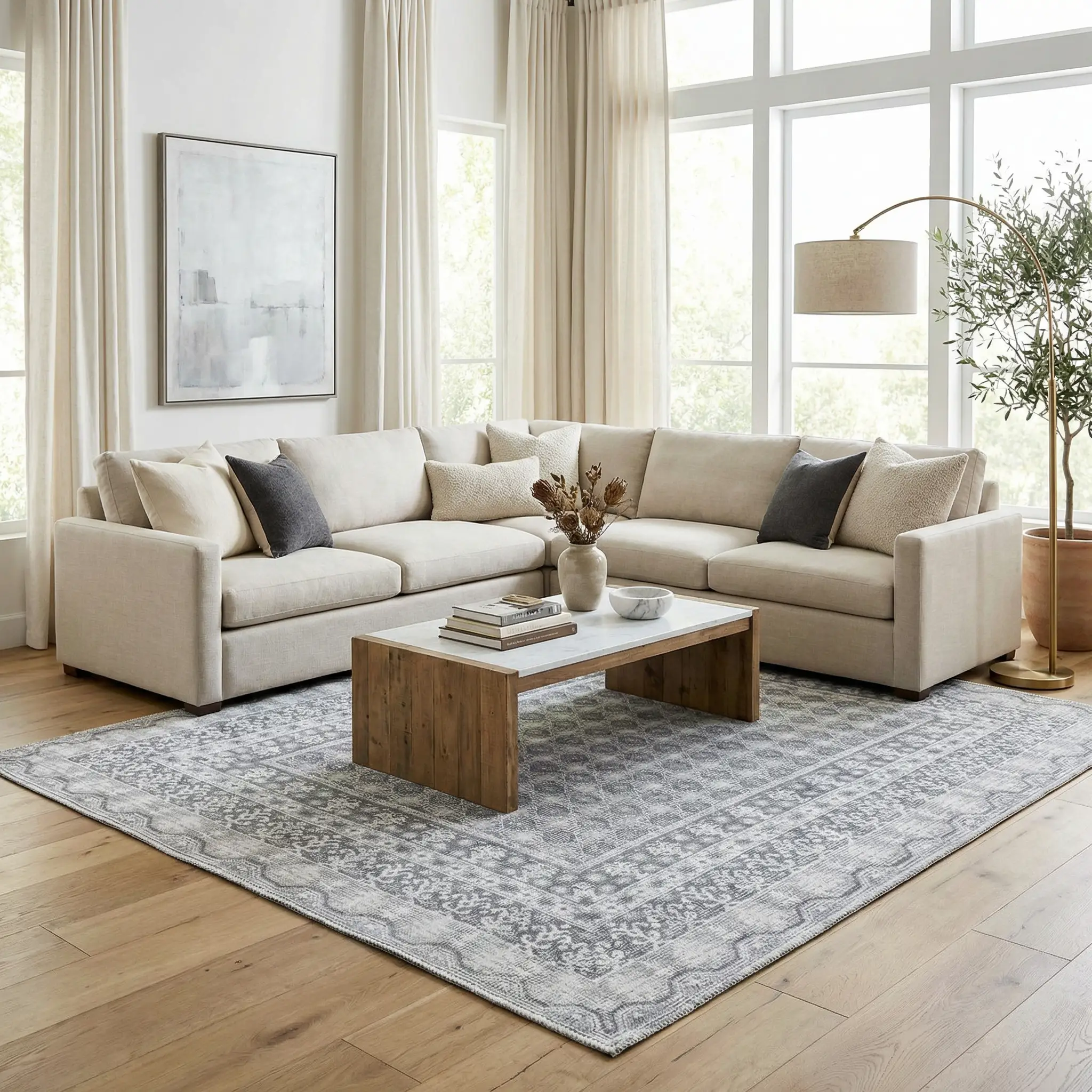 Rainier Gray Washable Rug | Our PNW Home X Livabliss by Boutique Rugs