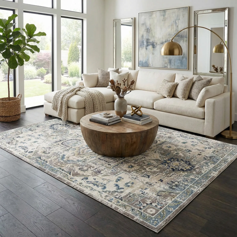 Cabacungan Gray & Blue Washable Area Rug by Boutique Rugs