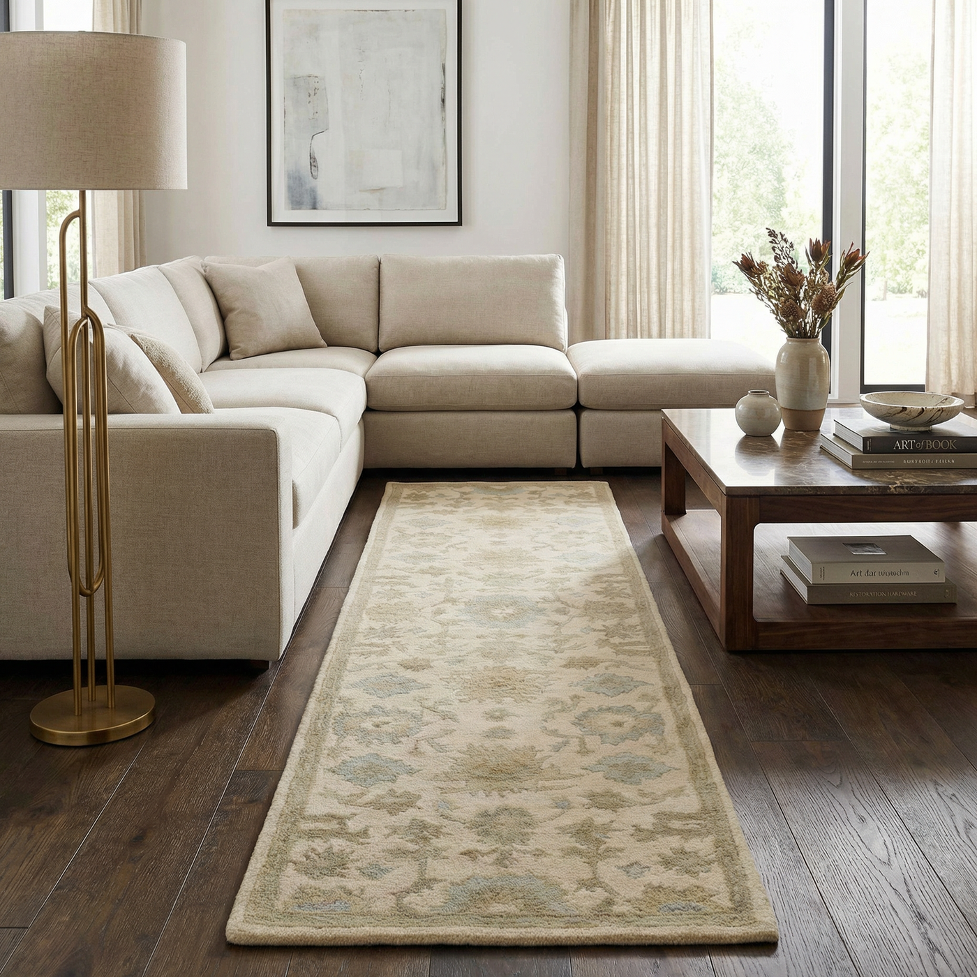 Hazen 1197 Hand Tufted Light Beige Wool Rug by Boutique Rugs