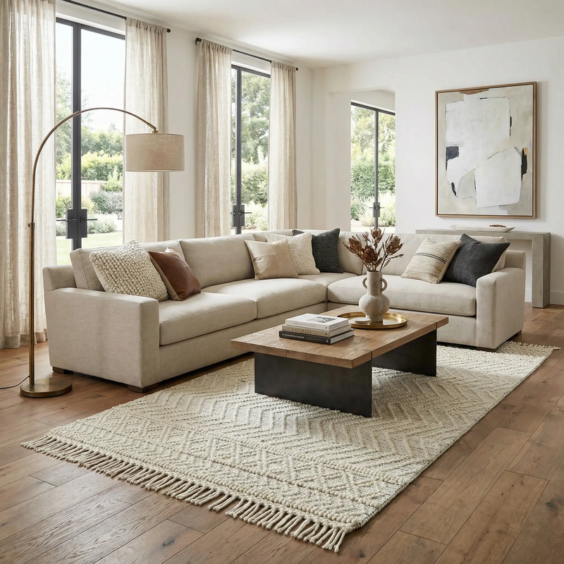 Erica Wool Rug with Tassels - Clearance by Boutique Rugs
