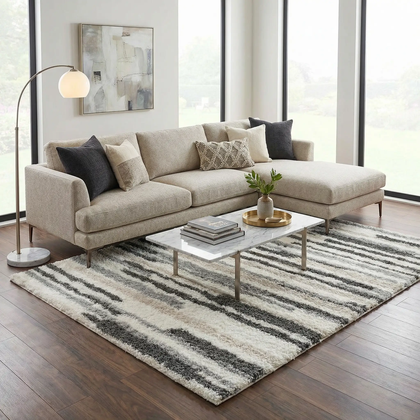 Zoya Irregular Striped Area Rug by Boutique Rugs