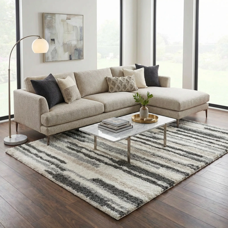 Zoya Irregular Striped Area Rug by Boutique Rugs